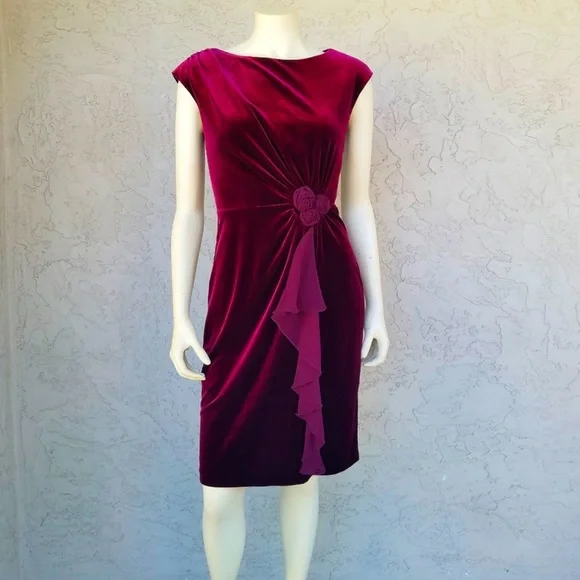 sachin and babi light blue dress connected apparel | Dresses | Velvet Cocktail Dress Holiday Party Evening  Formal Vintage Velour Christmas